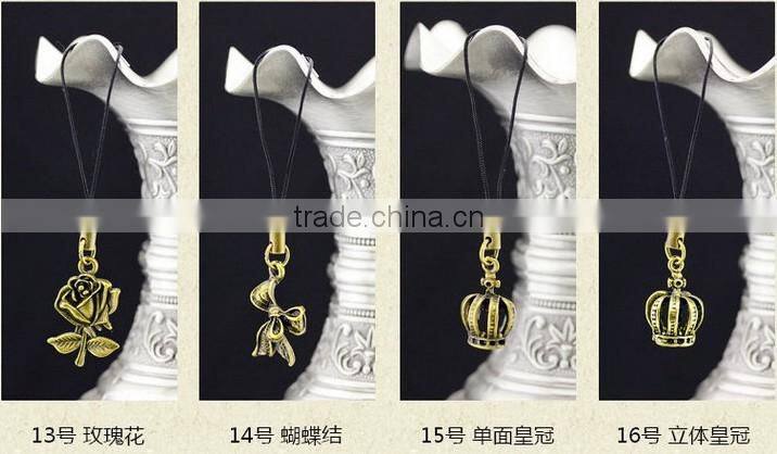 Fashion promotional metal mobile phone key chain for girls
