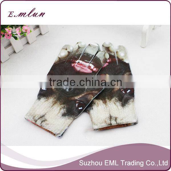 Fashion 3D Pattern Print Acrylic Gloves