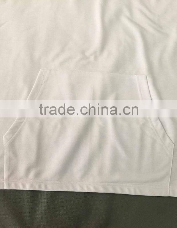2017 high quality men's white plain short sleeve hoodie the sweatshirt