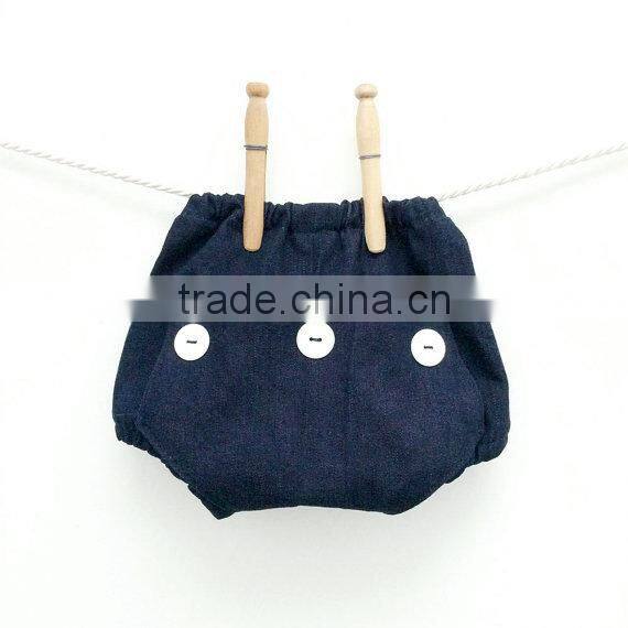 Navy baby underwear button style infant cotton clothes baby bloomers with diaper cover