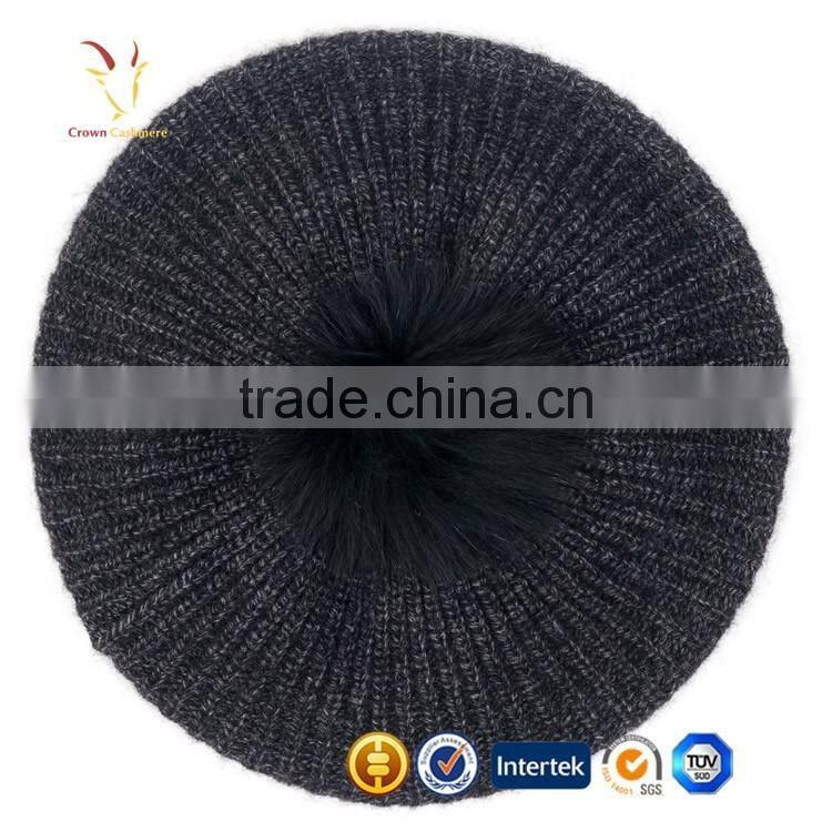 Merino Wool Pom Pom Winter Beanie Cashmere Wool Beanie Hat