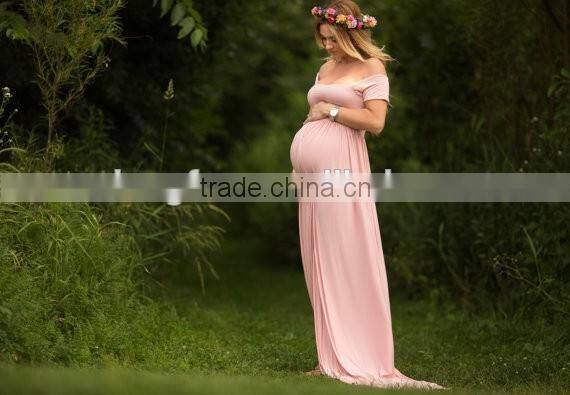 Short Sleeve Maternity Dress For Photo Shoot Women Pregnancy Clothing Long Maxi Dress