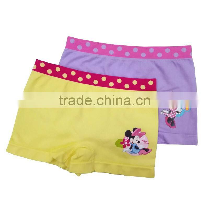 Seamless cheap Micky print kid underwear panties cute comfortable girls boxer briefs