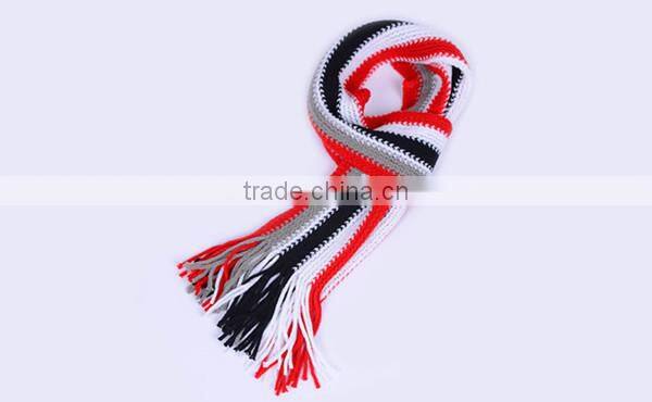 Cheap simple 6color choice stripe design spandex material knit fashion men winter cheap scarf hijab