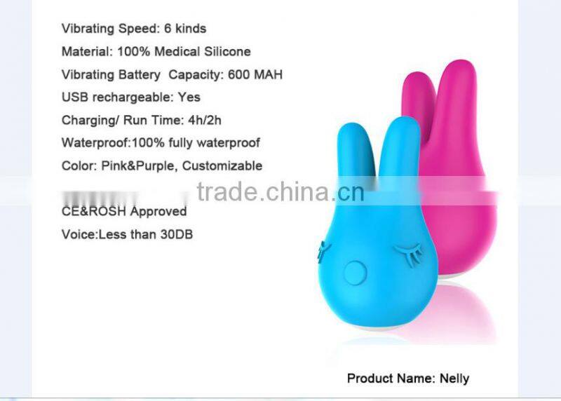 Soft Silicone Female Sex Toys Rabbit Shape Vibrating Massager