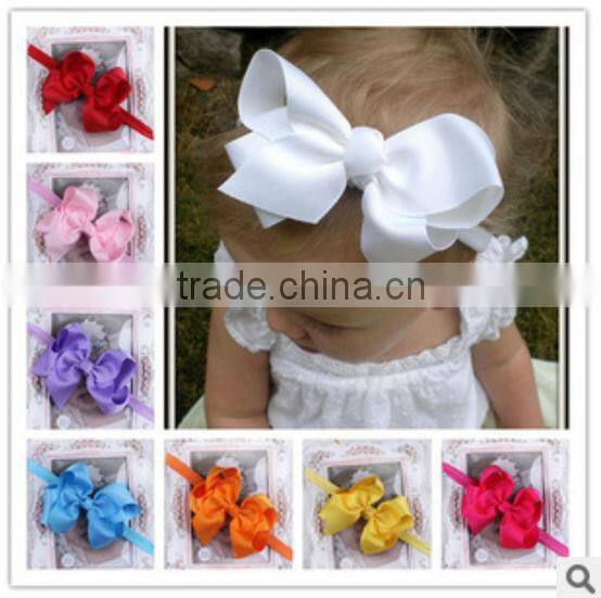 2014 Hot sale Newest Styles Elastic Baby Girl bowknot Headband Cute Baby Girl Headband 12 colors lower price wholesale