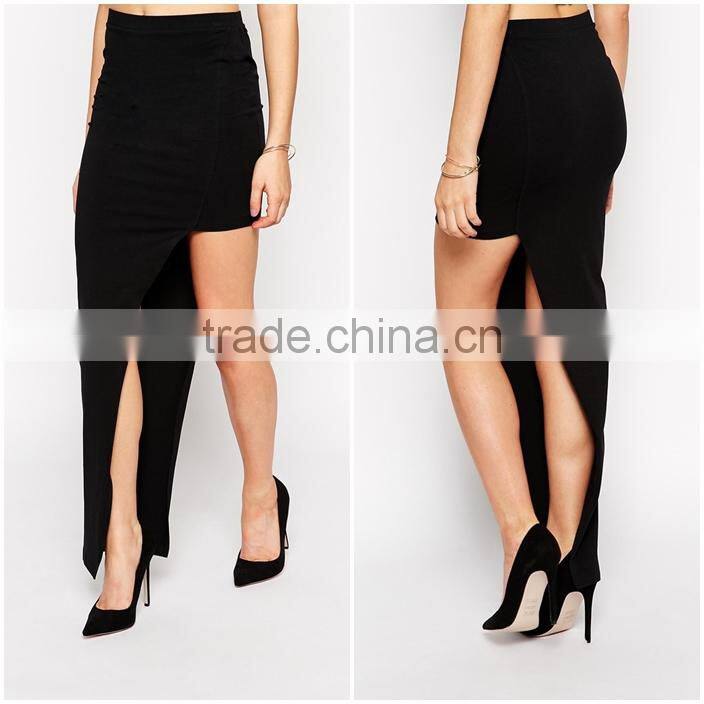 2016 Hot selling skirt manufacturer sexy split long skirt for women maxi skirt