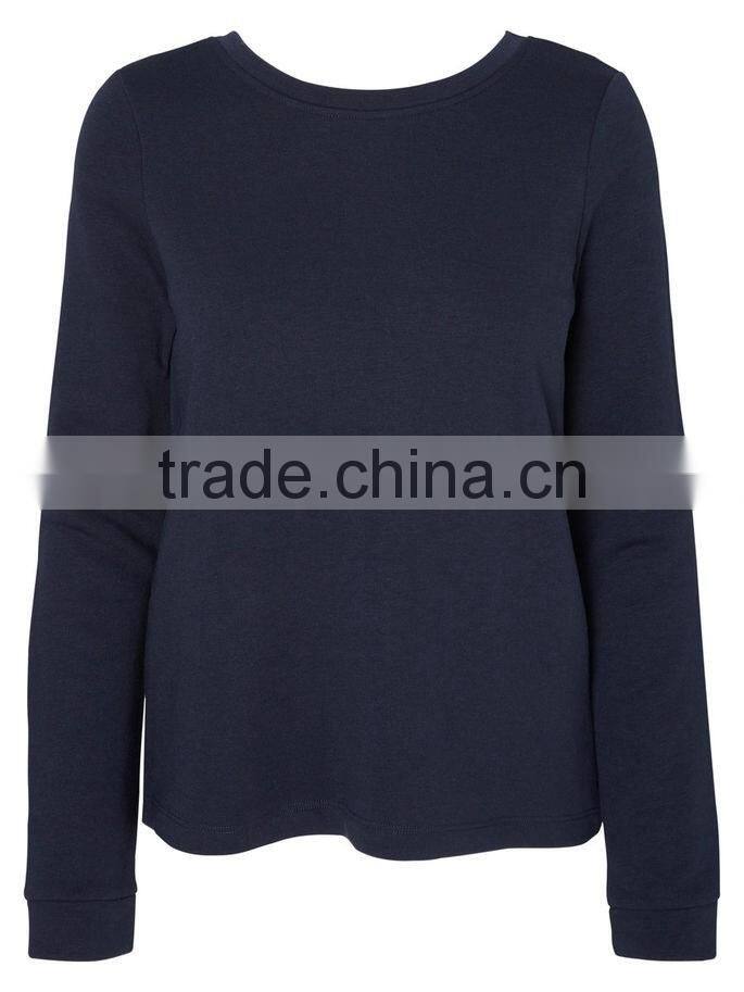 Wholesale 100% cotton sweatshirt lightweight cotton sweatshirts blank backless women sweatshirt