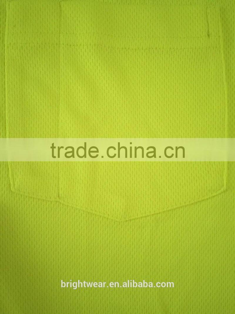 Men's fluorescent two-tone protective reflective generic segmented tapes UPF bulk safety polo shirt