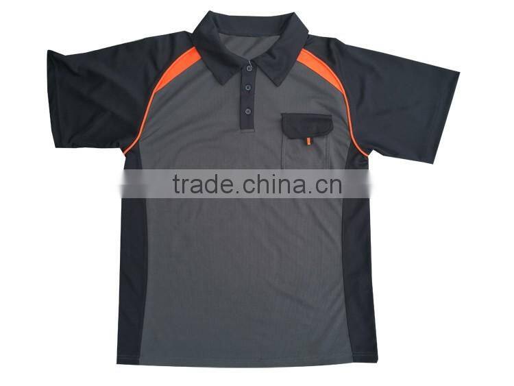 Summer polyester elastane polo work s orange work shirt