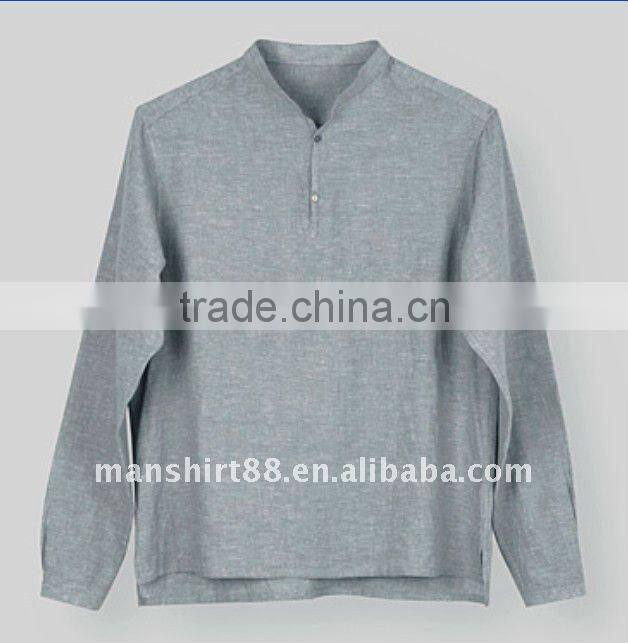 latest man's V-neck linen casual shirt