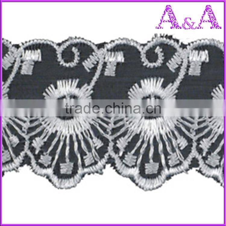 White Beaded Organza Lace Sequin Embroidery Lace For Elegant woman