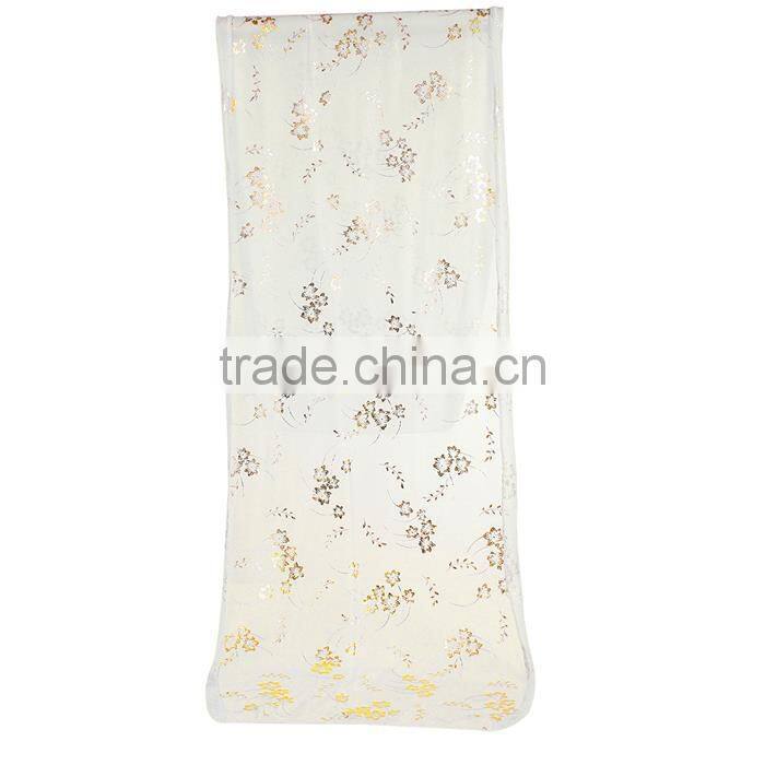 Imitation Silk Scarves & Wraps Rectangle Golden Beige Flower Scarf Factory China