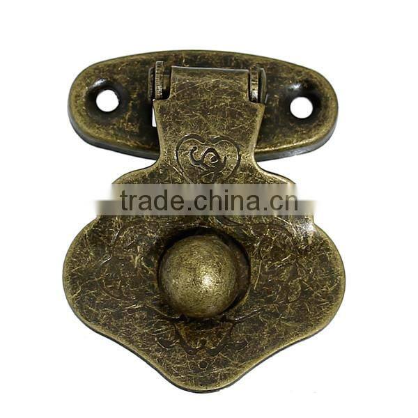 Iron Based Alloy Case Locks Antique Bronze Pattern Carved 4.1cm x3.3cm 28mm x15mm