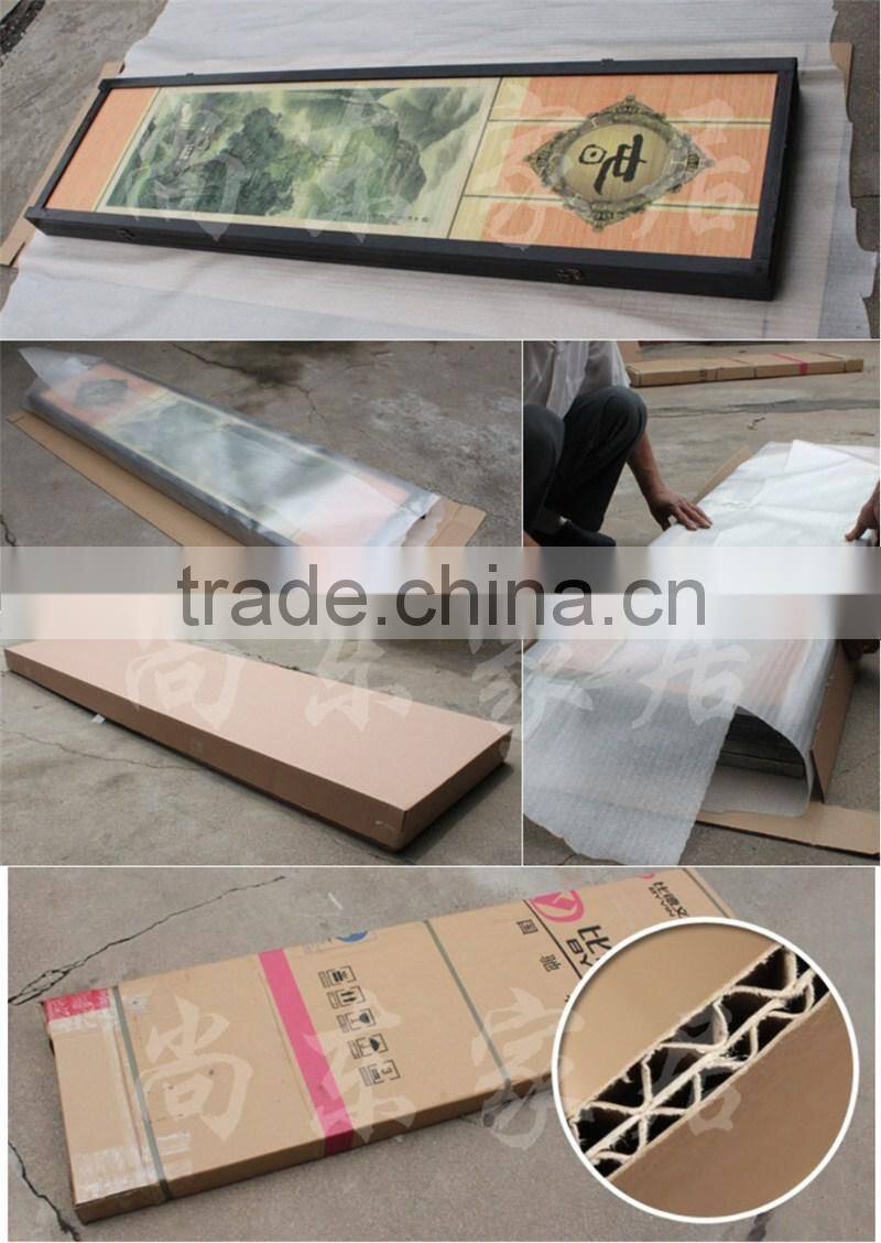 Folding paper rope wooden frame screen Canvas Printed Paper rope style room divider screen GVSD002