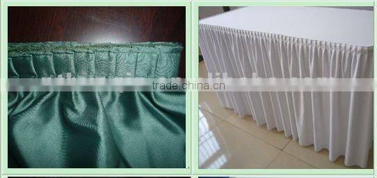 banquet table skirts with box pleat white satin table skirts for wedding decorations