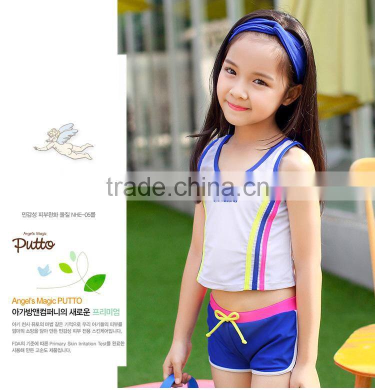2017 childern girl anti-UV swim wear child baby sunblock beachwear