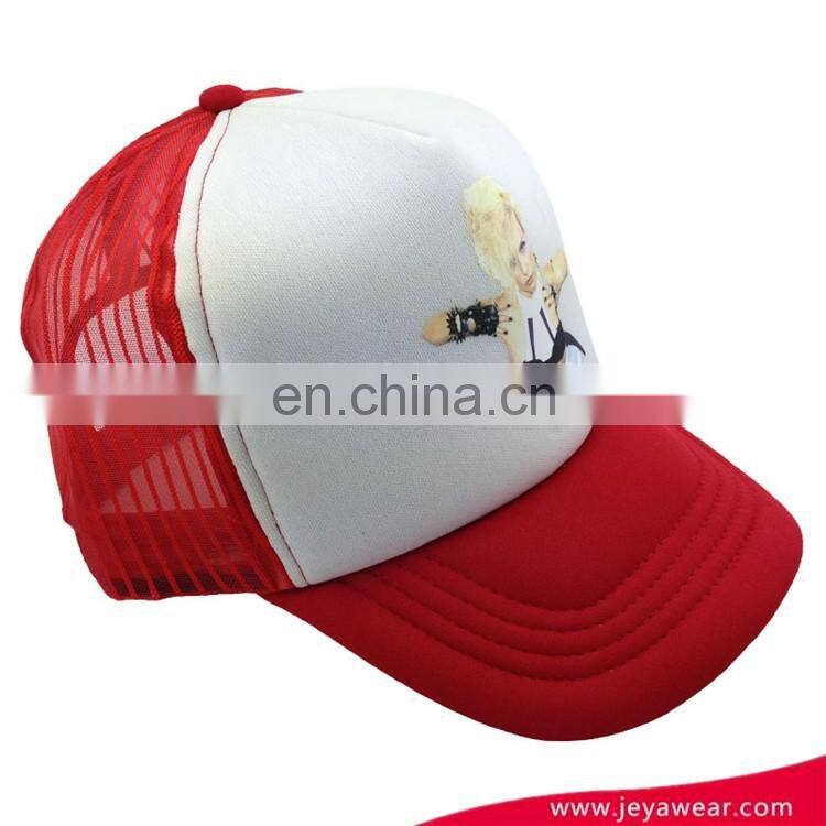 Factory price! Custom cheap 100% polyester baseball cap printing mesh trucker hat