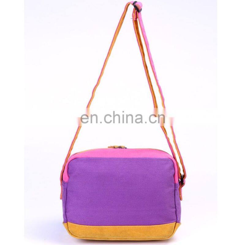 Children Pink Canvas Zipper School Satchel
