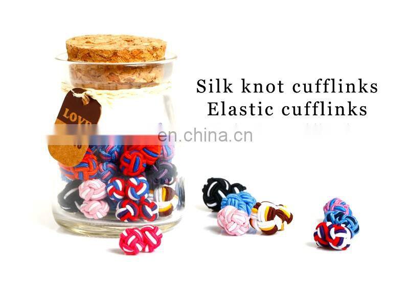 Handmade custom silk knot cufflinks silk flower knot cufflinks