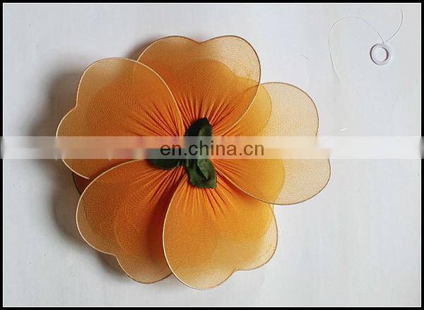 Red double layer Nylon flower