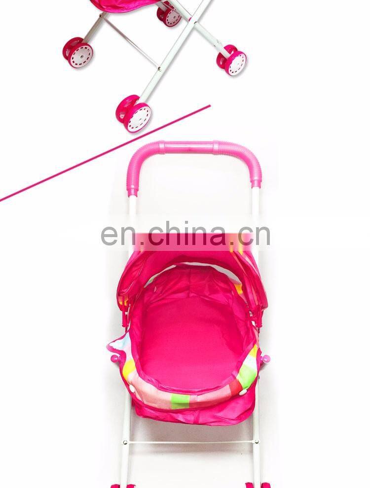 Wholesale baby doll pram stroller metal toy umbrella doll stroller