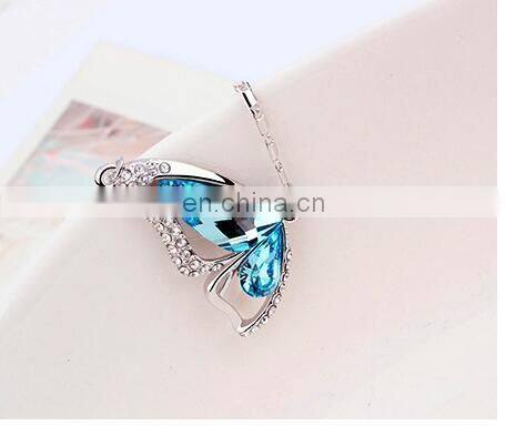 2017 New Fashion Crystal Plated Austrian Crystal Butterfly Necklaces & Pendants jewelry