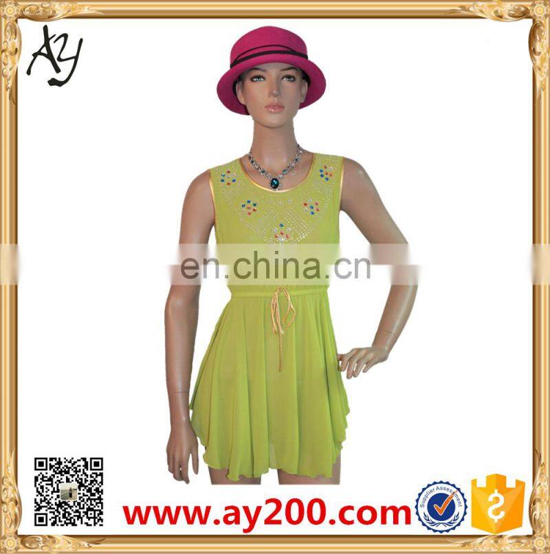 New Design Durable Lady Woven Models Blouses shirt In Chiffon