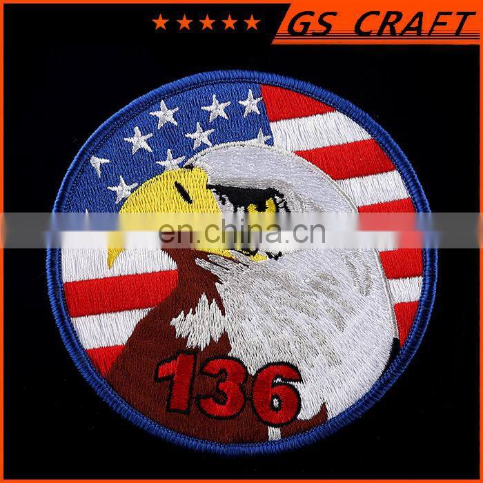 Custom Embroidered Patch,3D Embroidery Patch Eagle with American Flag Logo