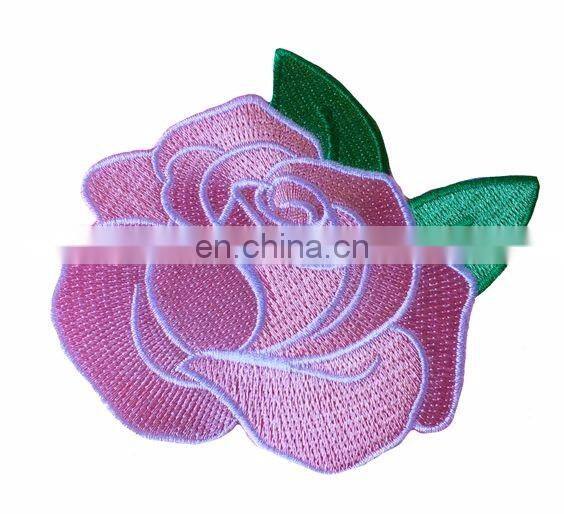 rose flower embroidery iron-on patch badge,rose patch,rose embroidery appliques