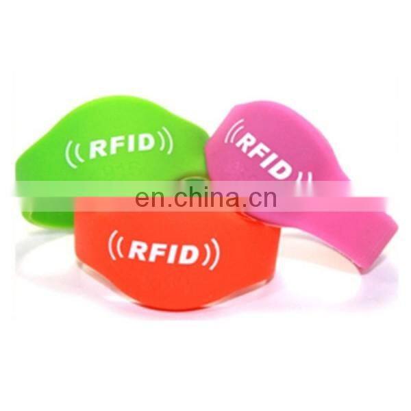 factory direct silicone rfid wristband with logo printing