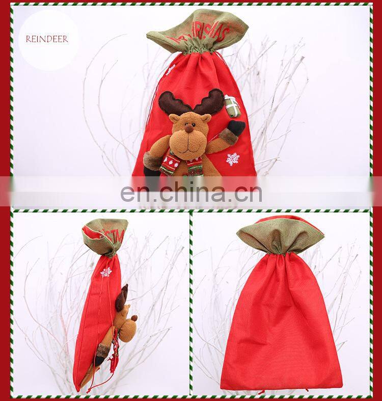 Large Christmas Gift Bags Non Woven Bag Santa Snowman Reindeer Candy Bag Wholesale Santa Sacks Christmas Decoration 2017