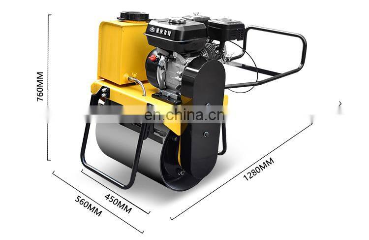 Hand-held single wheel manual vibration road roller compactor for trench backfill