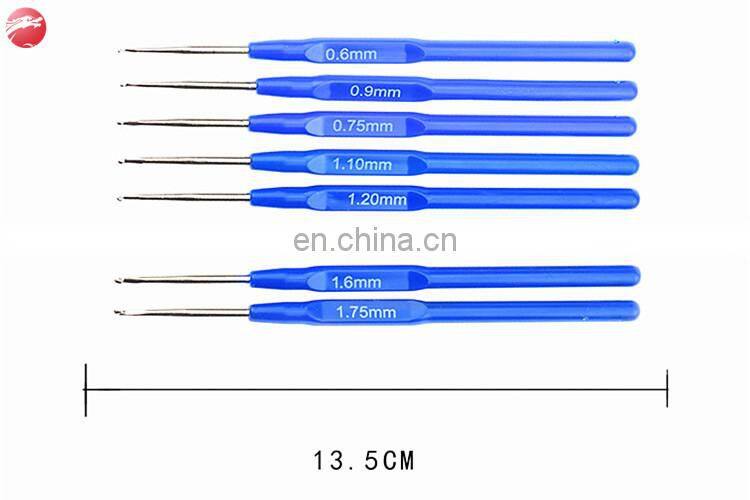 Wholesale aluminium knitting needle various size crochet hook with plastic ABS rubber TPR