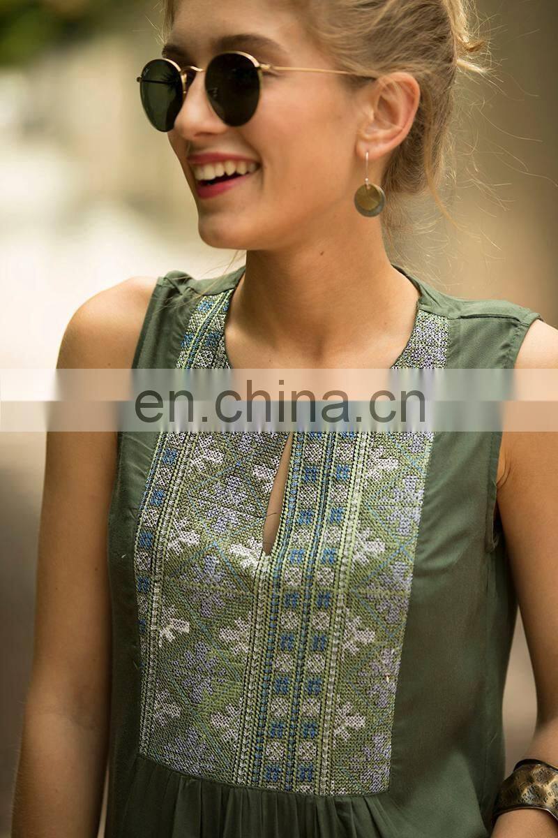 Beach Robe Wrap Dress Swimwear Women Cover Up Bikinis Female 2019 Dresses Pareo New Shenzhen Army Green Man Cotton Embroidered