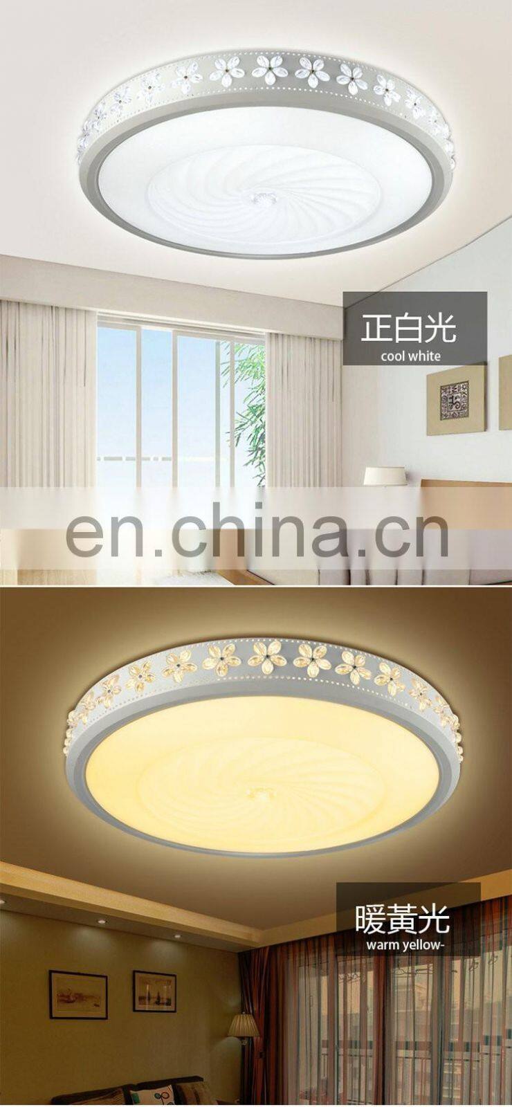 Round bedroom acrylic LED ceiling lamps Bauhinia warming dining room lights