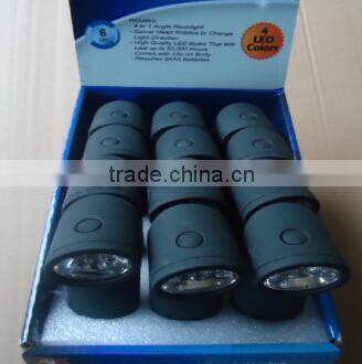 6 LED multi function adjustable rotate head flashlight with magnetic