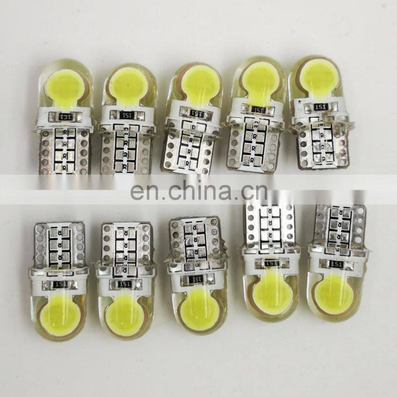Carest 30pcs Super Bright Turn Side License Plate Light Lamp Bulb Auto T10 Led Cold White 194 W5W LED 168 COB Silica Car DC 12V