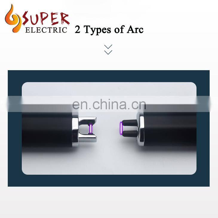 2019 Newest design Factory Cheaper wholesale stainless steel electric USB Arc candle lighter with safty lock and hanger