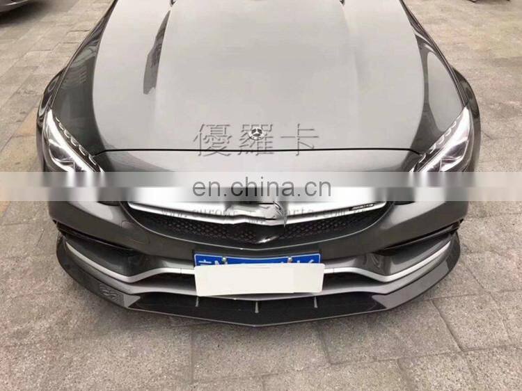 C63 w205 brabas carbon finber parts full set with carbon finber front lip diffuser and muffler tips and carbon rear wing