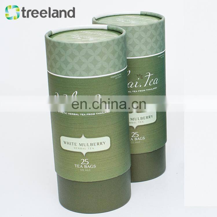 Custom Printed Round Cylinder Telescoping Rigid Tea Paper Gift Box