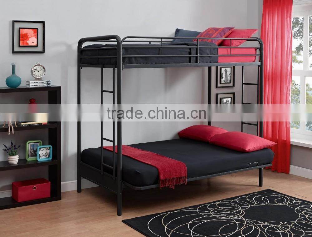 Childrens Cynthia Silver Metal Futon Bunk Beds