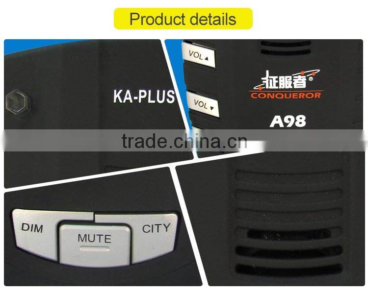 2016 Russia / English Voice Warning 16 Brand LED Display X / K / Ku / Ka car alarm system