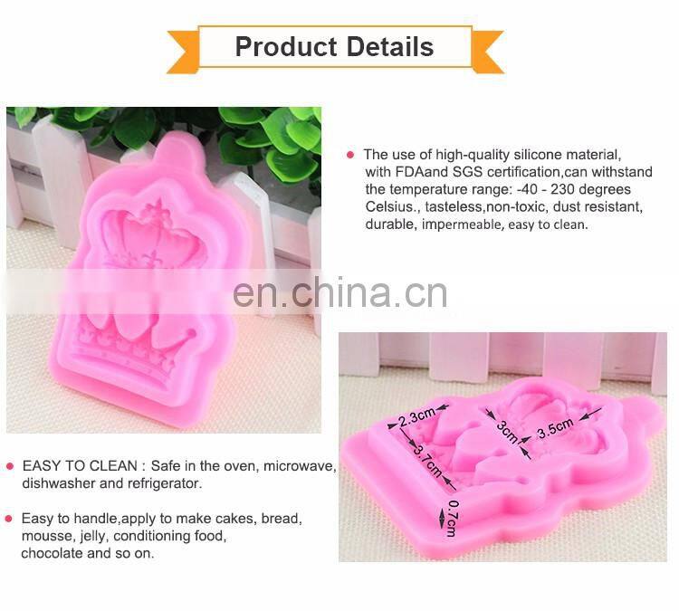 2 Cavity Royal Crown Fondant Candy Silicone Mold, Sugarcraft candy mold