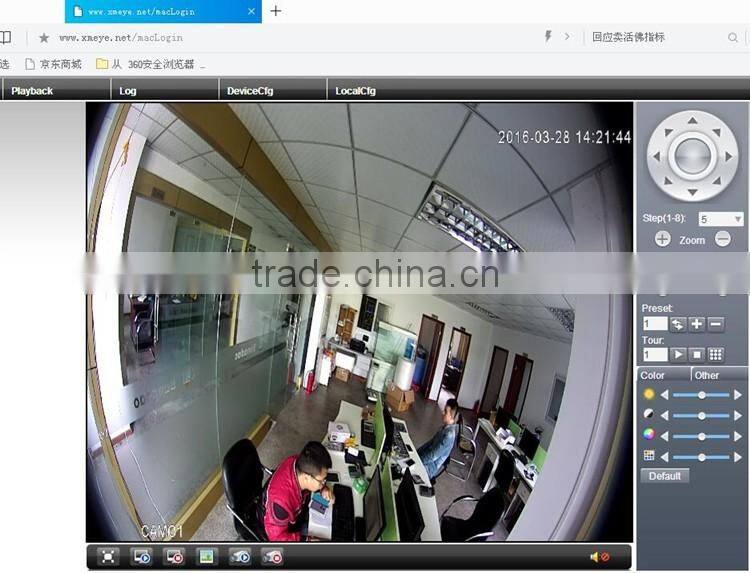 Cloud CMS/APP/Web Online Monitor Metal Casing 360 Degree Fisheye Lens IP Camera 1080P@25FPS Equipped with 1/2" Sony CCD Sensor