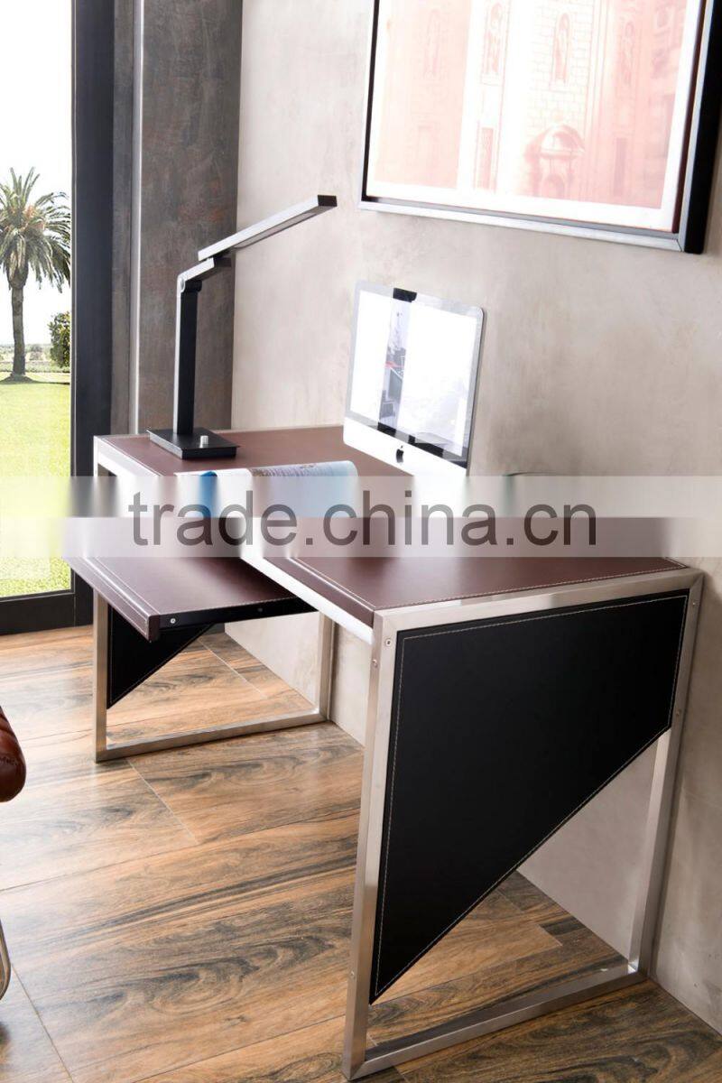 Modern European style office desk with wooden and metal