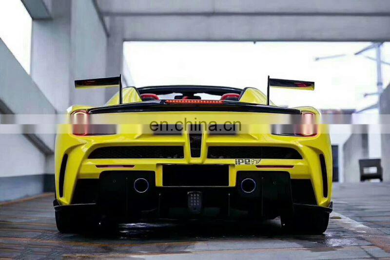 Runde Top Quality For Ferrari 488GTB Upgrade Mansory Half Carbon Fiber Body Kit Front Rear Bumper Rear Diffuse Hood Fender Side