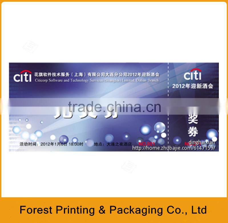 Printed paper ticket for lotteries,lottery ticket printing in China