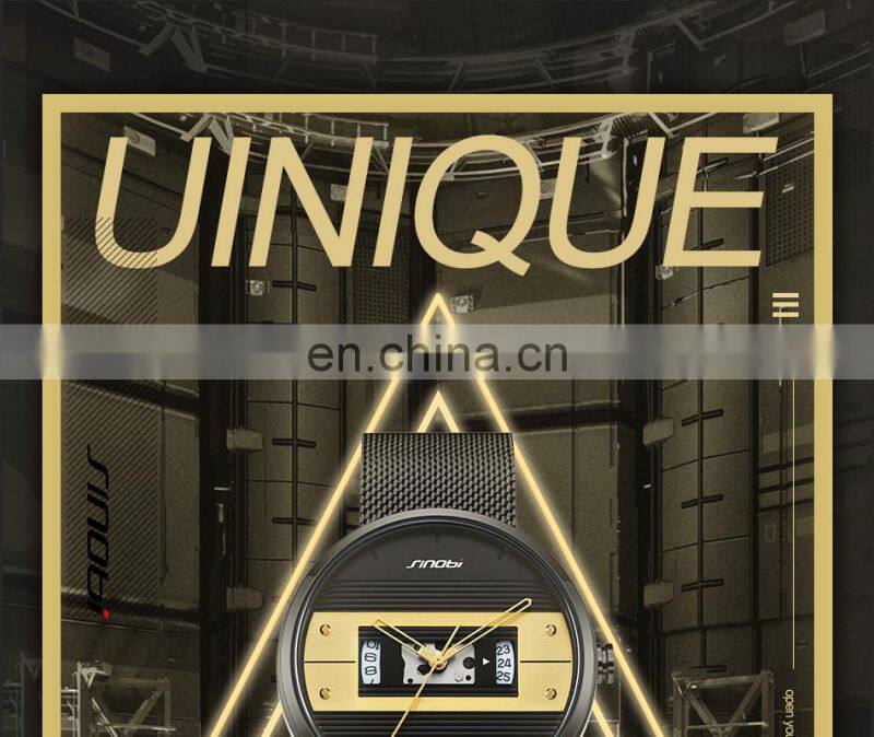 SINOBI Masculinity Business Stylish Wristwatchs Delicate Hollow Pointer Watchs Wristwatches Men S9825G-D