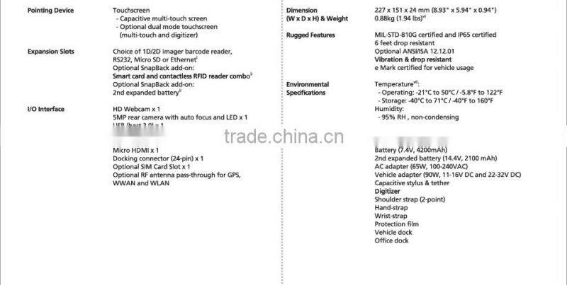 Taiwan Getac T 800 8 inch window rugged tablet pc with IP65 and 810G